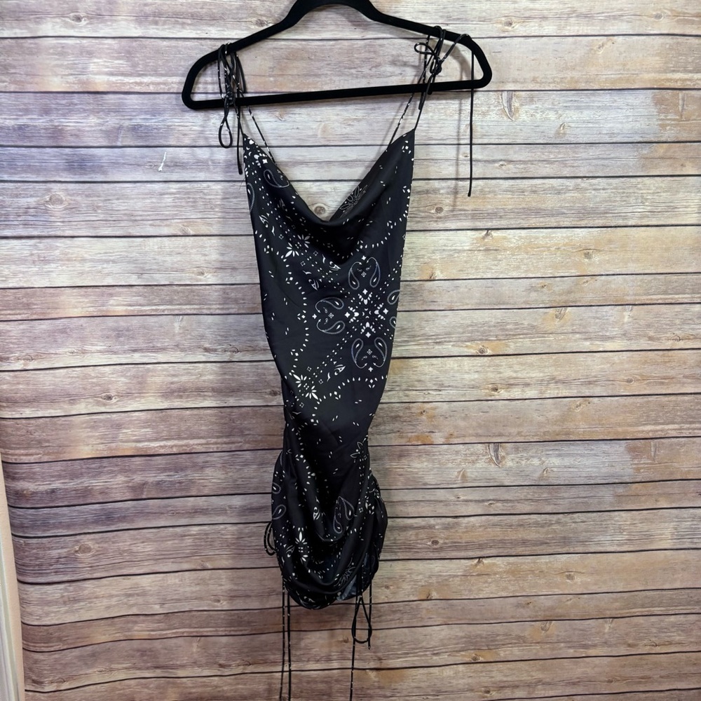 LIONESS Wild Wild West Black Bandana Mini Dress Size Small - Picture 4 of 10